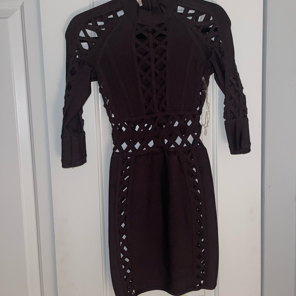 Dark Brown House of CB bandage dress